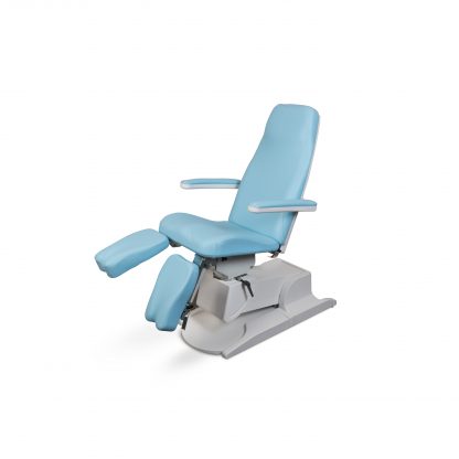 SB Design pedicure behandelstoel in de kleur licht blauw